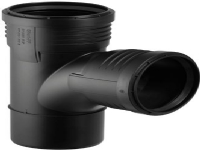 Geberit Silent PP grenrør 87,5° 110/110mm, 2mf, Sort
