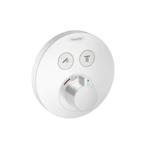 Hansgrohe ShowerSelect S termostatarmatur t/innbygging m/avsperring til 2 uttak, matt hvit