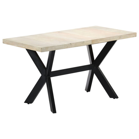vidaXL spisebord 140 x 70 x 75 cm massivt afbleget mangotræ