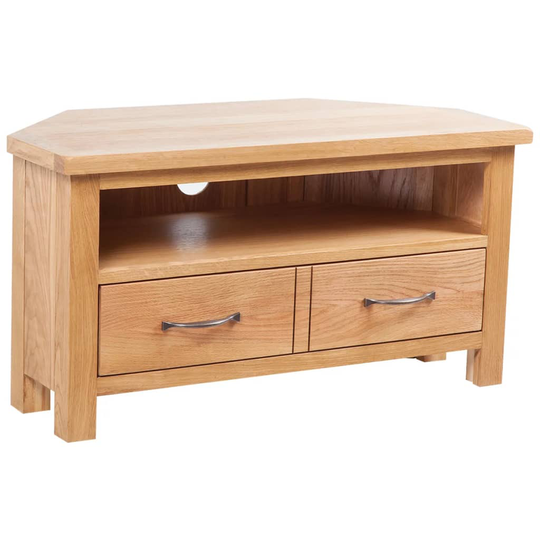 vidaXL tv-skab med skuffe 88x42x46 cm massivt egetræ