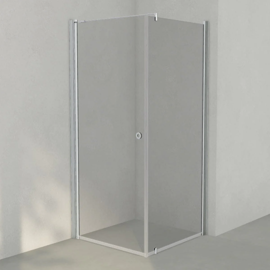 INR Iconic Nordic Rooms Dusjhjørne Linc 13 Måltilpasset Matt Aluminium / Grått Glass