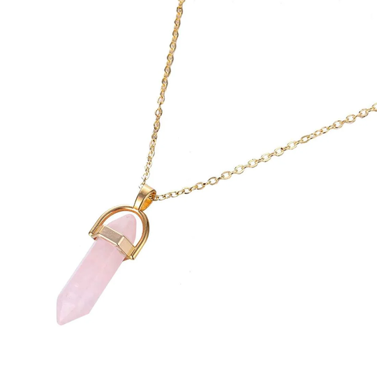 Halskæde med krystal - Pink