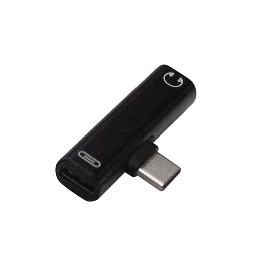 USB-C Splitter med 3.5mm port - Sort