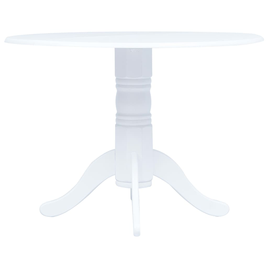 vidaXL spisebord 106 cm massivt gummitræ hvid