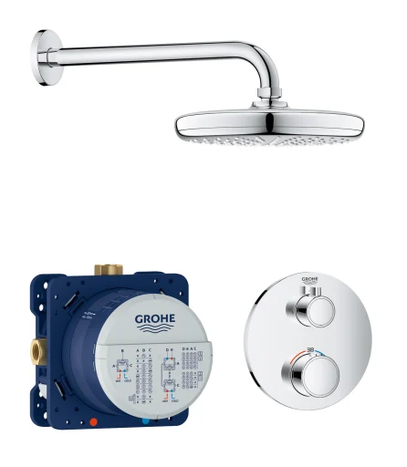 GROHE Grohtherm sampak innebygd 210 mm rund dusj uten hånddusj