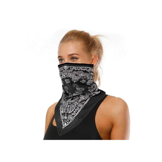 Multifunktionel Bandana - Sort og hvidt mønster