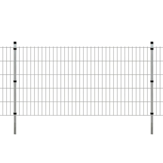 vidaXL 2D paneler og pæle til havehegn, 2.008x1.030 mm, 6 m, sølvgrå