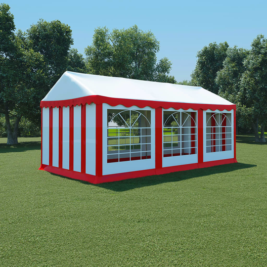 vidaXL havetelt PVC 3 x 6 m rød og hvid