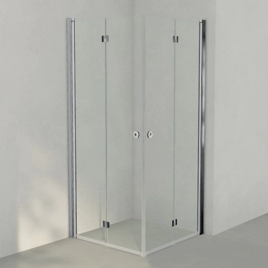 INR Iconic Nordic Rooms Dusjhjørne Linc Angel Flex Måltilpasset Matt Aluminium / Klart Glass