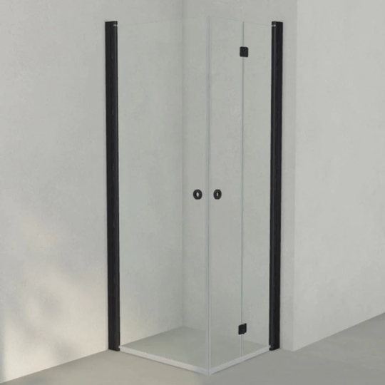 INR Iconic Nordic Rooms Dusjhjørne Linc 66 Flex Original Svart Matt / 80x70cm Venstre Hengslet