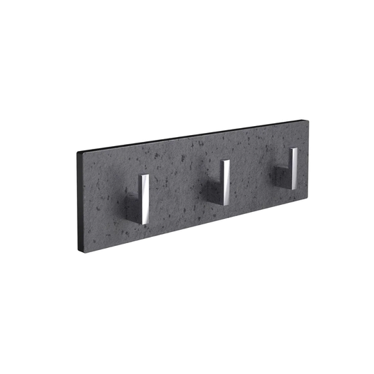 Korsbakken Hylle med Knagger Sort HPL Svart / 30cm