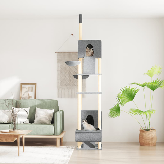 vidaXL kradsetræ fra gulv til loft 277-303 cm lysegrå