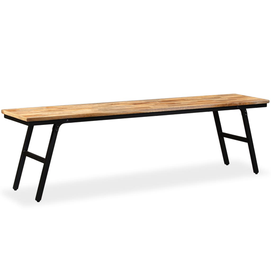 vidaXL bænk i genanvendt teak og stål 160 x 35 x 45 cm