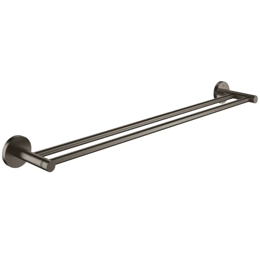 Grohe Essentials dobbel håndklestang, børstet hard graphite