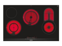 Siemens iQ300 ET875FCP1D - Keramisk kogeplade - 4 plader - Niche - bredde: 78 cm - dybde: 50 cm - sort - med rustfrit stål-pynt, - med kantet front
