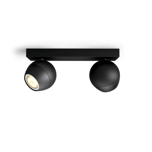Philips Hue Buckram spotlampe inkl. lysdimmer, dobbelt, sort