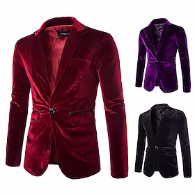 Disk disco 1980erne Dresser Blazere Blazer med brettet krage Herre Kostume Årgang Cosplay Fest Klubb Langermet Frakk Maskerade