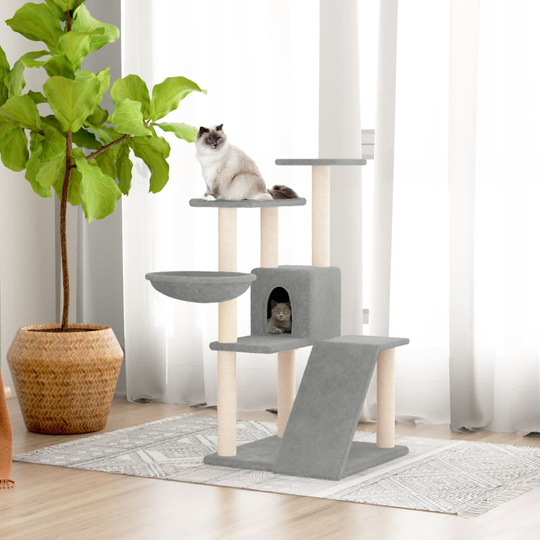 vidaXL kradsetræ med sisalstolper 94 cm lysegrå