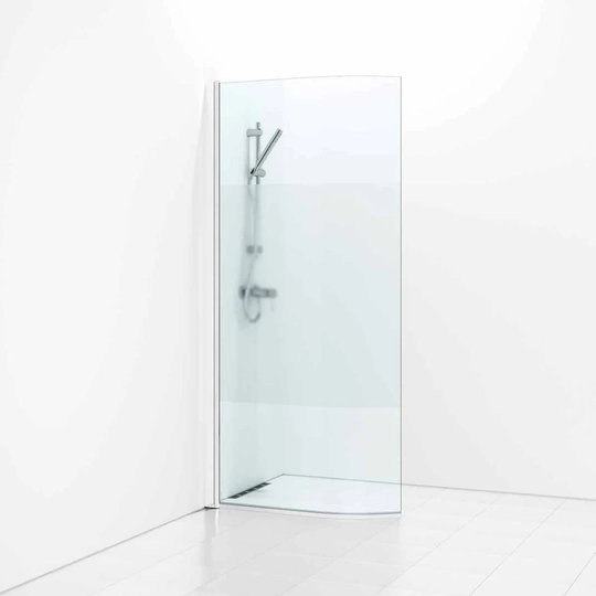 Svedbergs Skoga Dusjdør Buet 80cm / Hvit Matt Halvfrostet Glass
