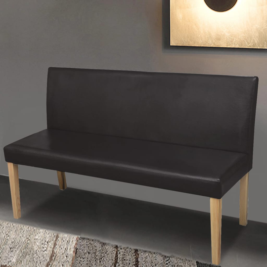 vidaXL bænk 139,5 cm kunstlæder brun