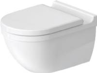 Duravit Starck 3 Vægtoilet - med åben skylle-rand og HygieneGlaze. Eksl. Sæde