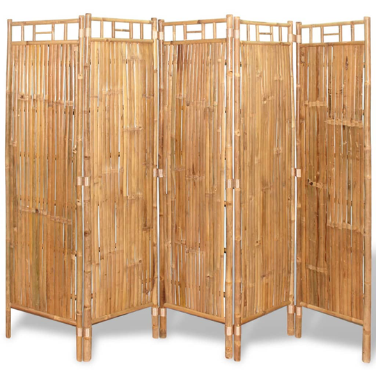 vidaXL rumdeler 5 paneler bambus 200 x 160 cm