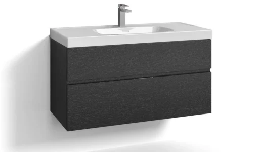 Svedbergs Forma servantskap m/2 skuffer & integrert grep, 100x45cm, sort eik