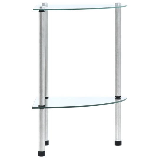 vidaXL reol med 2 hylder 30x30x47 cm hærdet glas transparent