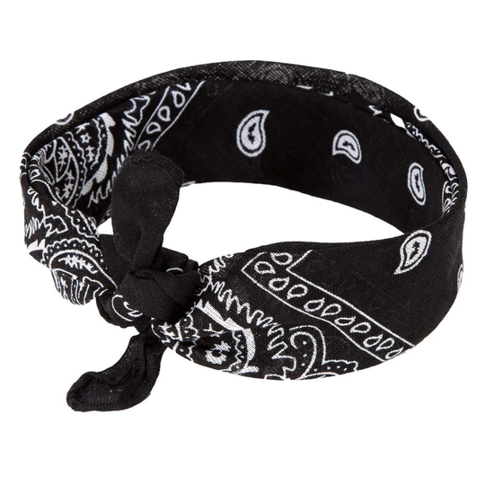 Bandana, mønstret - sort