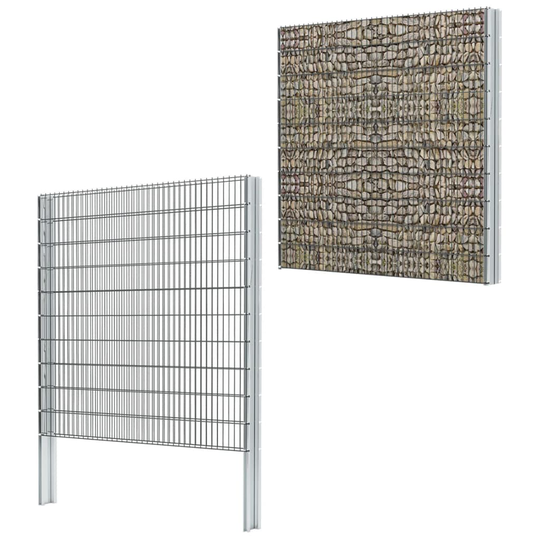 vidaXL 2D gabionhegn galvaniseret stål 2,008x2,03 m 2 m grå