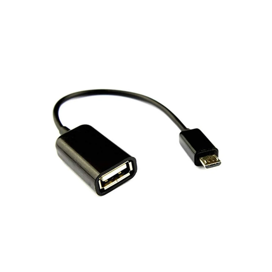 USB til Micro USB Kabel - Innebygd OTG Adapter - Sort