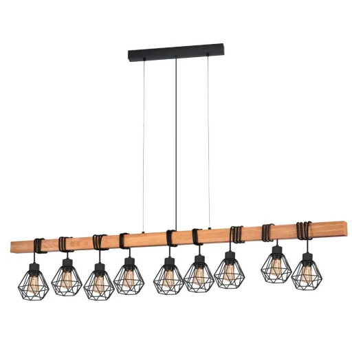 Townshend 5 LANG L1500 svart/brun, E27, 9X60W