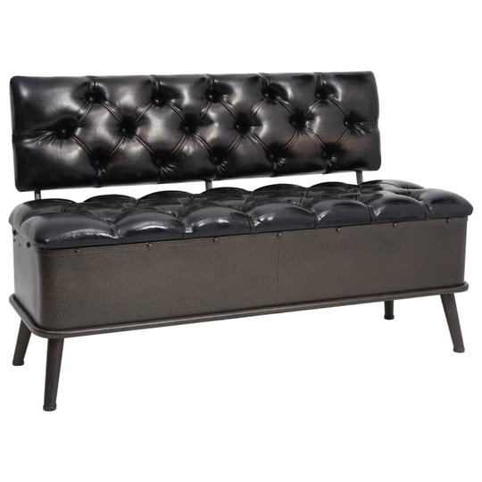 vidaXL opbevaringsbænk med ryglæn kunstlæder 120x52x75 cm
