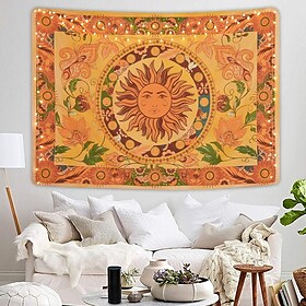 tarot brennende sol billedvev blomst vinstokker bakgrunn klut vintage blomster mystisk hippie veggheng for rommet