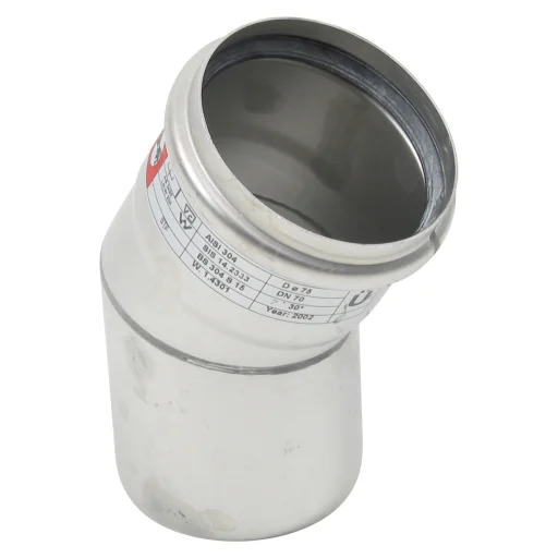 Ø 75 mm x 30° Bøy syrefast AISI316L/EN1.4404 Blücher