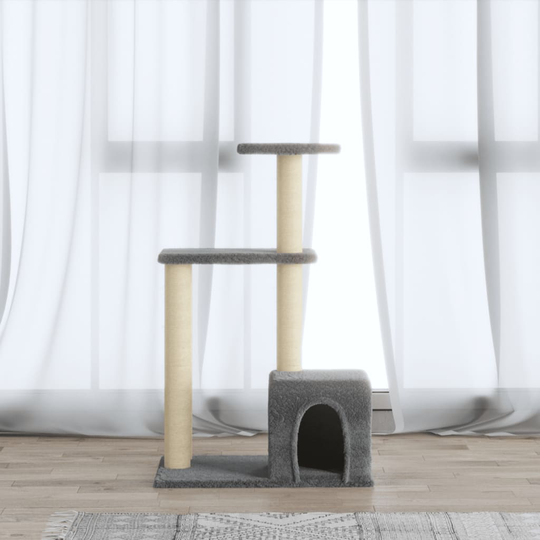 vidaXL kradsetræ med sisalkradsestolper 71 cm lysegrå