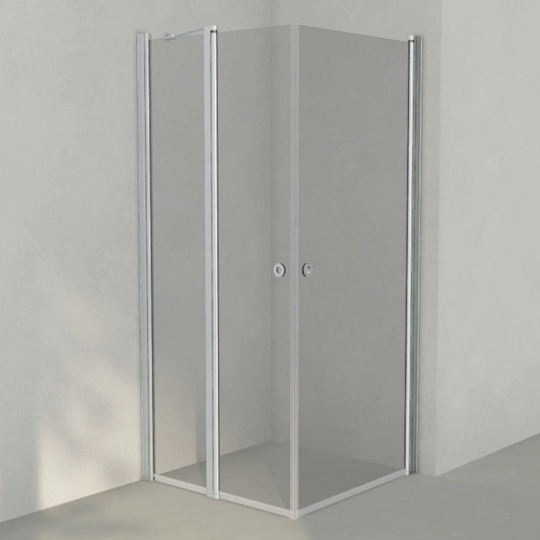 INR Iconic Nordic Rooms Dusjhjørne Linc 14 Måltilpasset Matt Aluminium / - Høyre Grått Glass