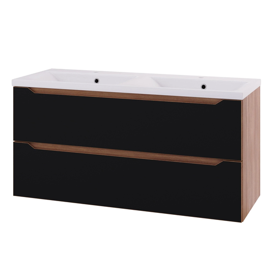 Linn Bad Emma D45cm Servantskap Svart Matt / 120cm Dobbel 2 Skuffer