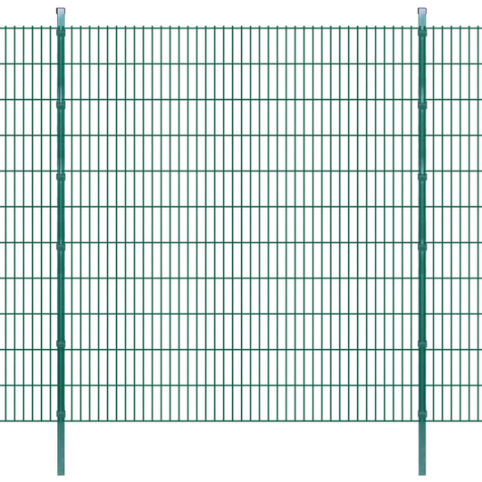 vidaXL 2D Havehegnspaneler & Pæle 2008x2230 mm 32 m Grøn