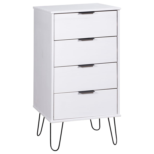 vidaXL kommode 45x39,5x90,3 cm massivt fyrretræ hvid