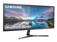 Samsung S34J550WQU - SJ55W Series - LED-skærm - 34.1 (34 til at se) - 3440 x 1440 UWQHD @ 60 Hz - VA - 300 cd/m² - 3000:1 - 4 ms - 2xHDMI, DisplayPort - mørkegrå/blå