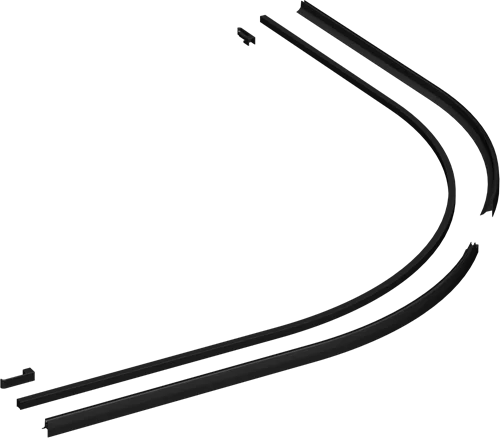 DANSANI Gulvprofilsett for halvstørrelse modeller E/F (DK/N/S) sort