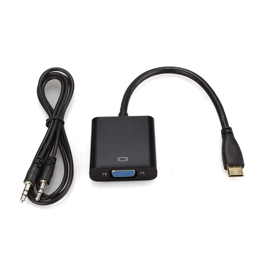 MINI HDMI TO VGA - Adapter med Audio / PLUG and PLAY