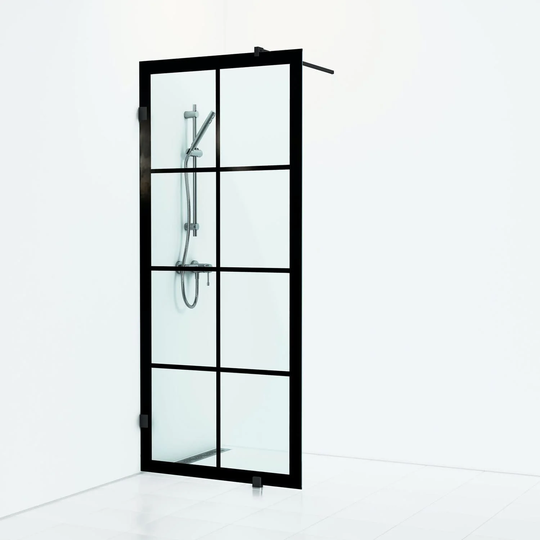 Svedbergs 180° Rista Dusjvegg Fast 88cm / Svart Matt