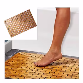 bambus badematte silikon antiskli pads roll up tre badematter boho bambus dekor dusjmatter for dusj
