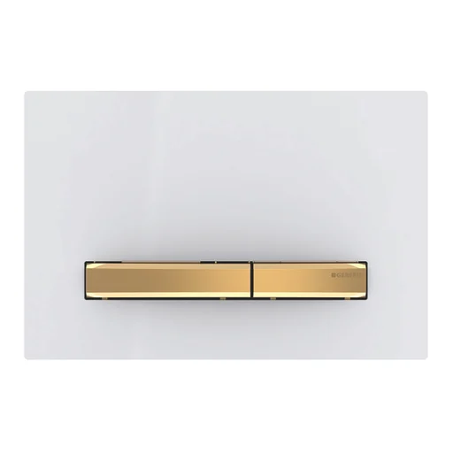 Geberit Sigma 50 kontrollpanel i hvit/messing