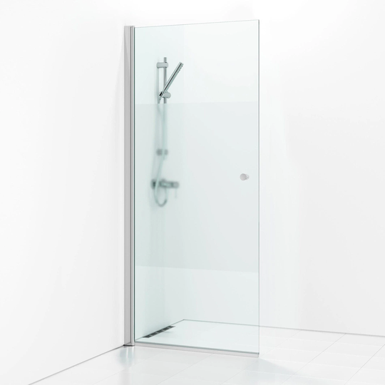 Svedbergs Skoga Dusjnisje Rett Enkel Matt Aluminium / 90cm Halvfrostet Glass