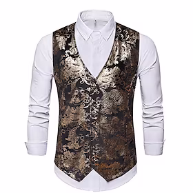 Den store Gatsby Herre Retro / vintage 1920-tallet Maskerade سترة vest Herre Slank passform Kostume Årgang Cosplay Fest Ermeløs Vest Maskerade