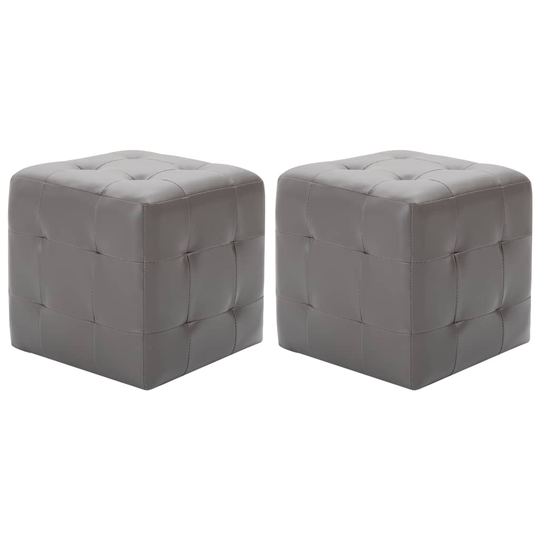vidaXL sengeskabe 2 stk. 30 x 30 x 30 cm kunstlæder grå