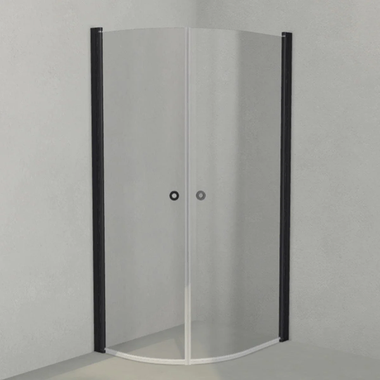 INR Iconic Nordic Rooms Dusjhjørne Linc Niagara Original, Grått Glass Svart Matt / 80x100cm
